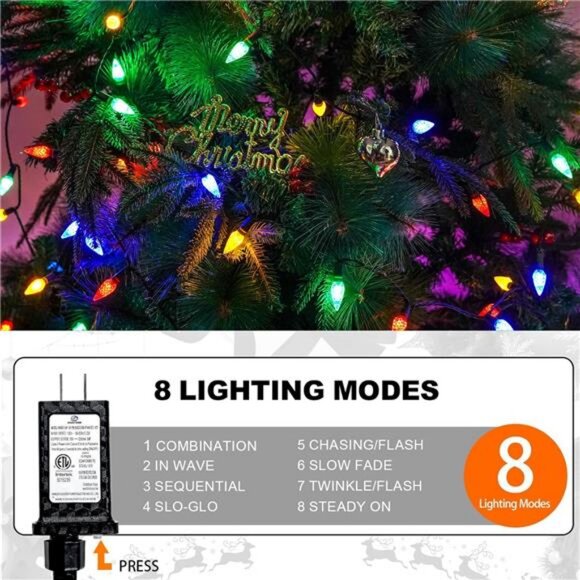 240 LED 78FT C6 Christmas String Lights, Long and Bright Fairy Lights Plug in - Picture 4 of 8